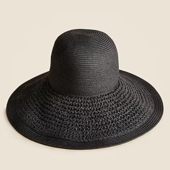 J.Crew Textured Summer Straw Hat – Black - Picture 1 of 4